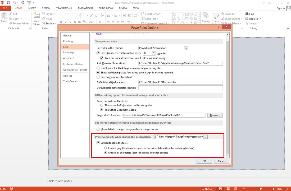 How to Embed Fonts in PowerPoint Slideshows