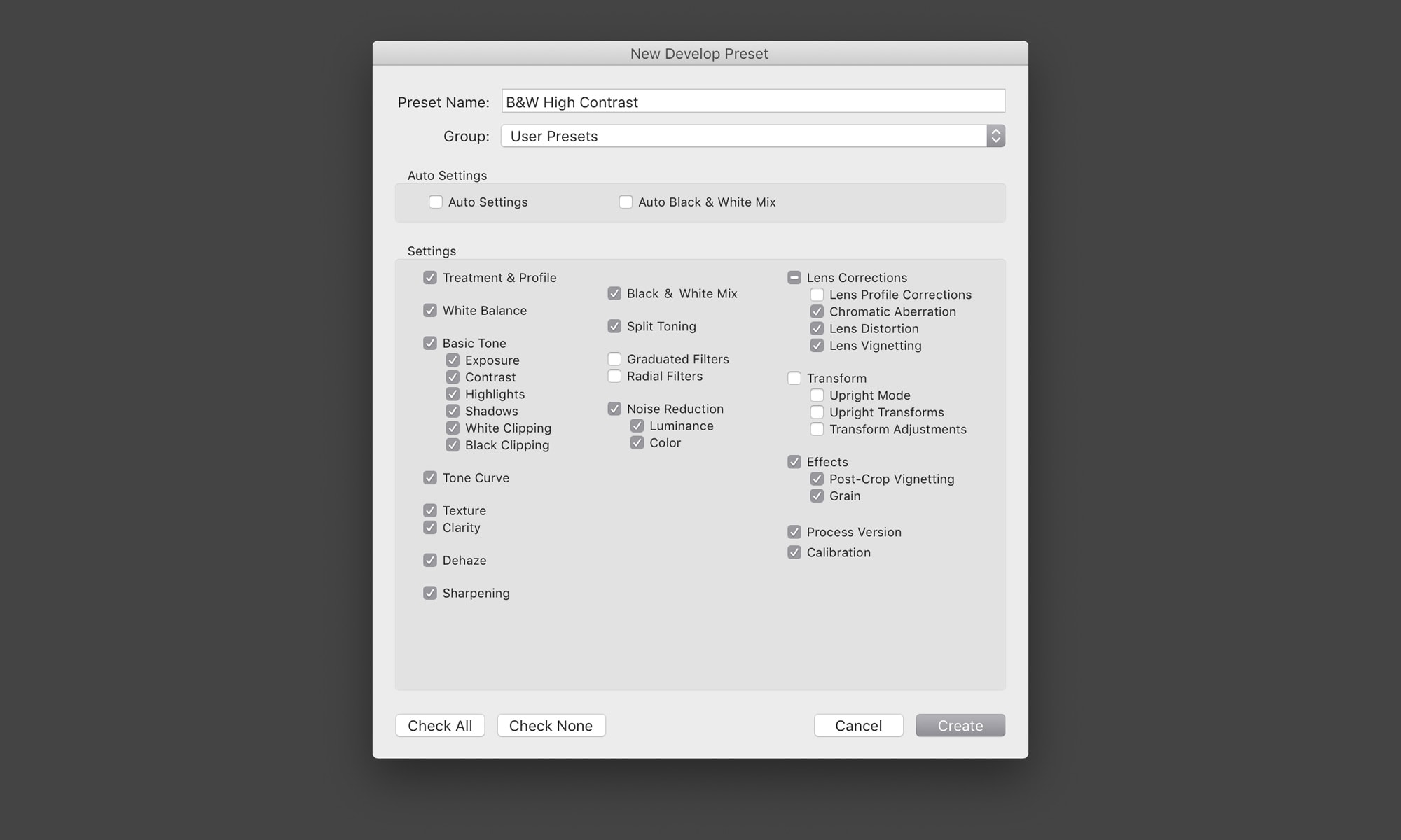 Save Your New Preset