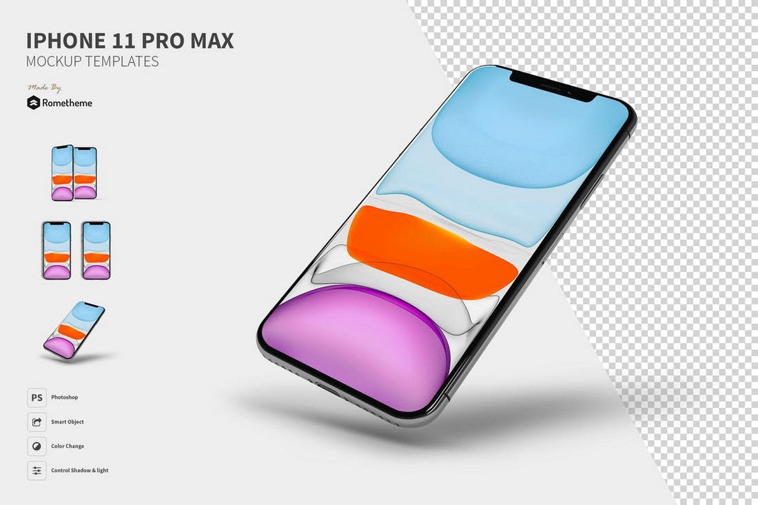 Floating iPhone 11 Pro Max Mockup