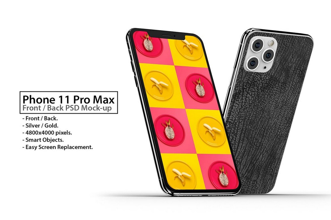 iPhone 11 Front & Back PSD Mockup