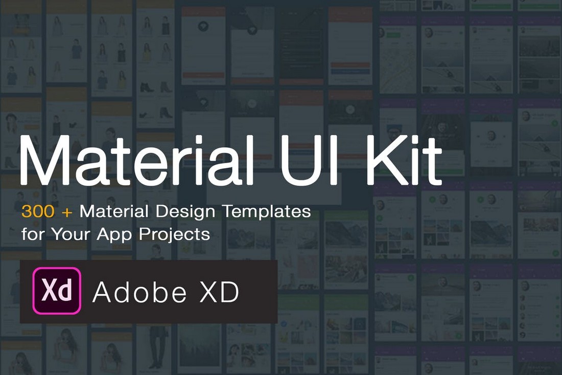 Material Design UI KIT – 300+ Adobe XD Templates