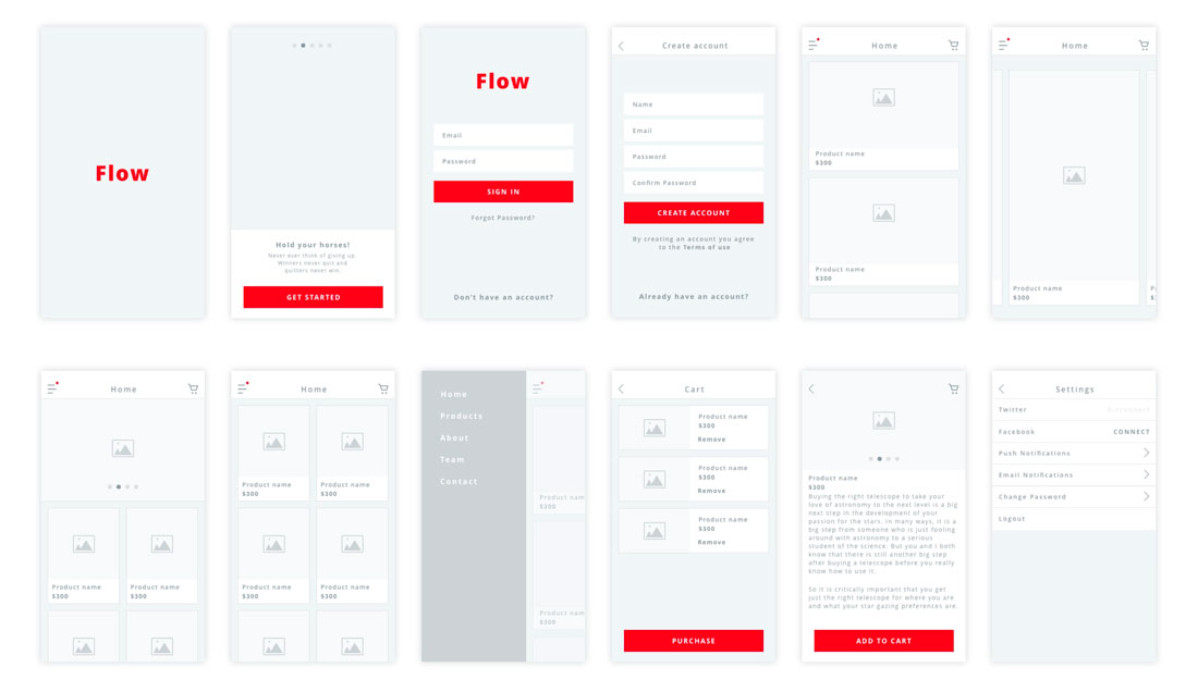 Flow iOS Wireframe Kit