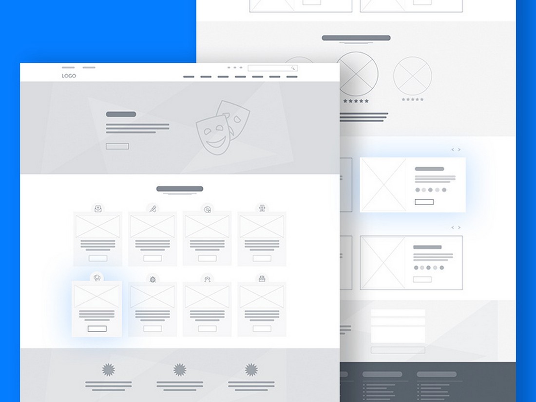 Free Simple Website Wireframe PSD