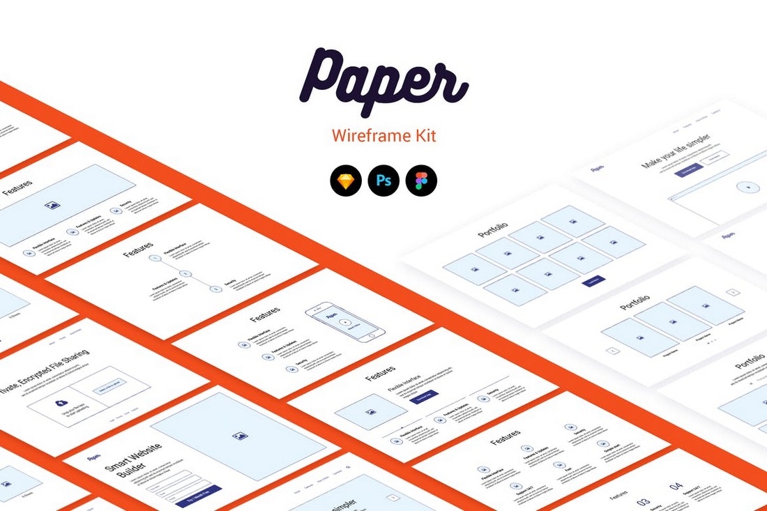 Paper – Wireframe Kit Sketch Templates