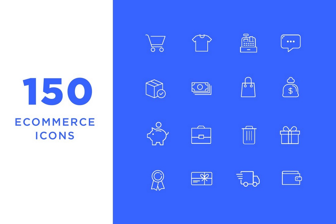 150 eCommerce Icons with Icon Font