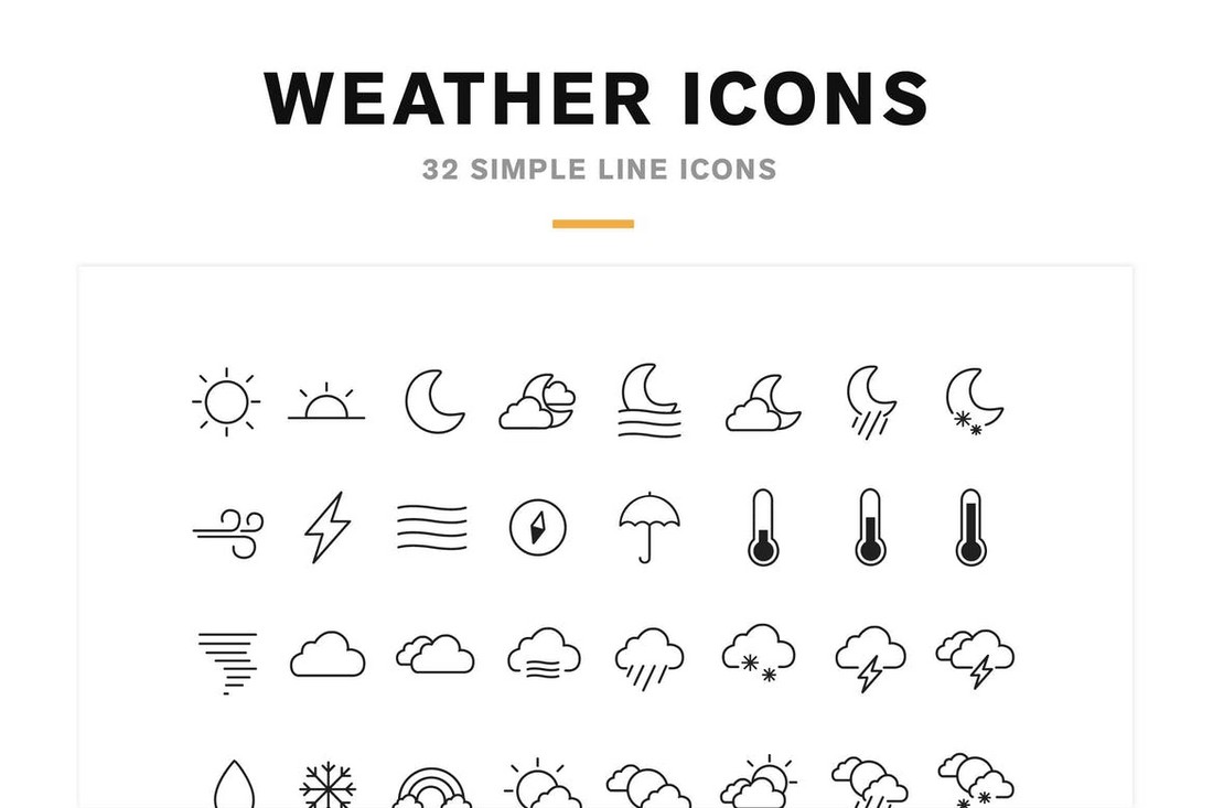 32 Weather Icons and Font