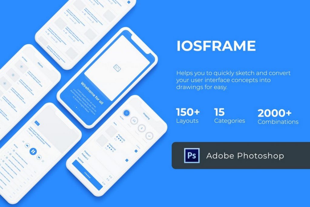 iOS Wireframe Mobile UI KIT (PSD)
