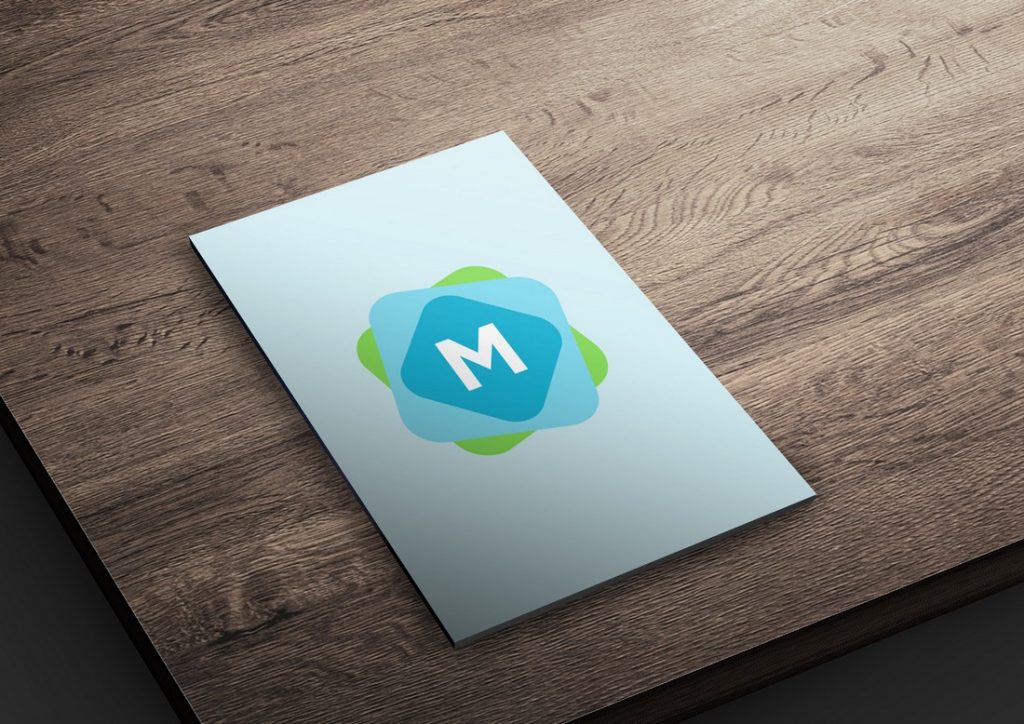 Free Magazine Cover on Table Mockup