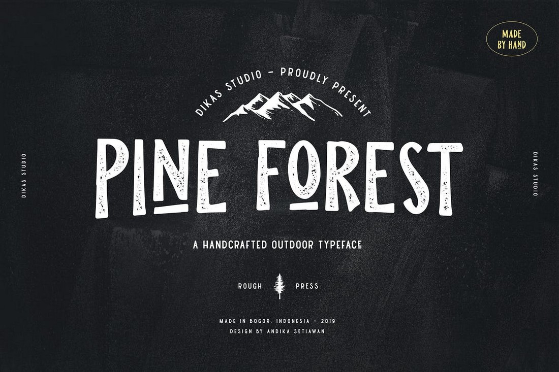 Pine Forest – Handcrafted T-Shirt Font